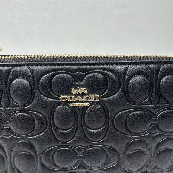 Coach Wristlet Nolita 19 In Signature Leather Embossed C In Black CZ456 NWT - Picture 4 of 9